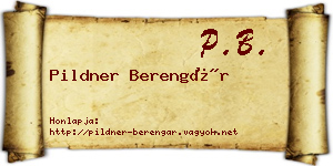 Pildner Berengár névjegykártya